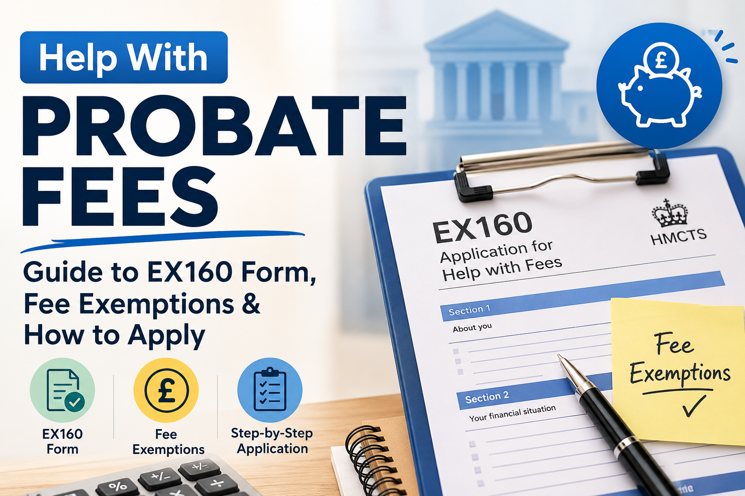 Help With Probate Fees: Guide to EX160 Form, Fee Exemptions & How to Apply
